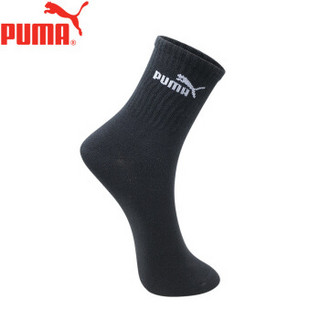 PUMA彪马袜子男士基本高筒运动袜单双装161524002 黑色 均码