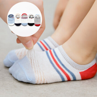 馨颂儿童袜子男童船袜五双装套装 萌趣动物 (10-12岁)