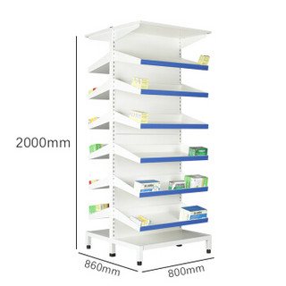 佐盛西药架医院药品架药店药品分类架药品展示架 双面7层