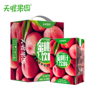 天喔果园蜜桃汁夏季果汁饮料果味饮品250ml16盒整箱装
