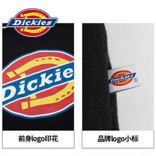 Dickies logo抓绒连帽卫衣 休闲套头hoodie男上衣DK006864 黑色 XL