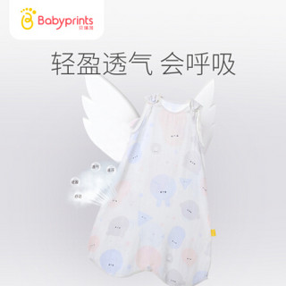 Babyprints婴儿睡袋 夏季宝宝防踢被 新生儿纯棉纱布一体式睡袋 克里克利 80