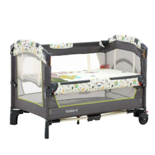 VALDERA瓦德拉多功能婴儿床可折叠宝宝床便携式游戏床儿童床bb摇篮床可拼接9092A长颈鹿标准款