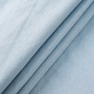大朴家纺 A类件套 纯棉针织纯色四件套 新疆棉床笠纯棉件套 床上三/四件套用品 裸睡至爱 灰蓝 1.8米床/220*240cm