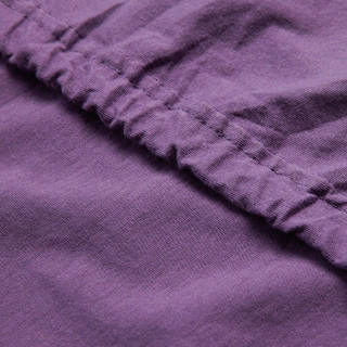 大朴家纺 A类件套 纯棉针织纯色四件套 新疆棉床笠纯棉件套 床上三/四件套用品 裸睡至爱 紫色 1.5米床/200*230cm