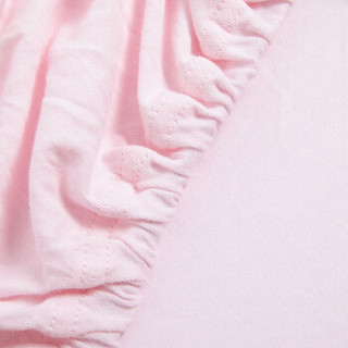 大朴家纺 A类件套 全棉 婴童针织绣花三件套 含枕芯 双层纱布 透气舒适 浅粉 110x130cm