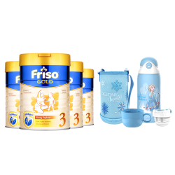 Friso 美素佳儿 婴幼儿配方奶粉新加坡版 3段 900g+冰雪奇缘系列儿童吸管保温杯