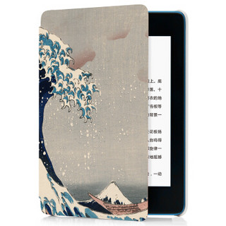 Kindle paperwhite 全新 电子书阅读器 四代8G 雾蓝色*MFA波士顿美术馆保护套-神奈川冲浪套装