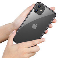 邦克仕(Benks)苹果11手机壳 iPhone11手机保护壳 全包防摔弧边透明手机壳 纤薄电镀TPU软壳 亮黑色