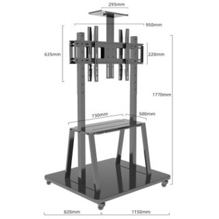 ProPre 电视机落地支架双屏/多屏立式展示架一体机推车移动挂架32-65英寸通用前后双屏广告机架拼接大屏商用