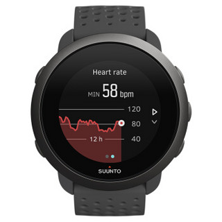 颂拓（SUUNTO）智能手表Suunto3芬兰印象时尚运动心率手表来电提醒 室内健身睡眠监测防水手表经典全黑