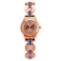 斯沃琪（Swatch）瑞士手表 金属系列金色之链 细表带 石英女表YSG148G