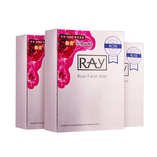 RAY 玫瑰纯露野麦仁贴片面膜套装 35g*10片*3盒