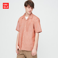 男装 麻棉开领衬衫(短袖) 425103 优衣库UNIQLO