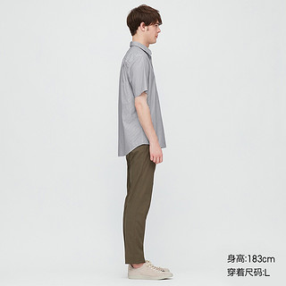 男装 优质长绒棉条纹衬衫(短袖) 427310 优衣库UNIQLO