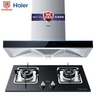 海尔（Haier）油烟机灶具套装 抽油烟机家用 欧式 一键自清洗 燃气灶 4.5KW大火力 T6R(J)+Q6BE（天然气）