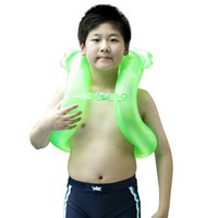 泳乐宝第六代立柱型游泳圈救生圈儿童成人学游泳背漂浮手臂圈 M绿身高135-155cm