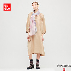 UNIQLO 优衣库 426841 女士麻混纺打褶连衣裙