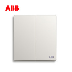 纯平直边 ABB开关插座二开双控开关AF126L *2件