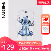 PULL&BEAR 短袖T恤可爱史迪奇插图T恤女时尚潮流2020新 05238367