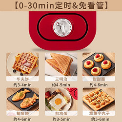 亿德浦三明治机早餐机家用轻食机多功能华夫饼面包吐司压烤机神器