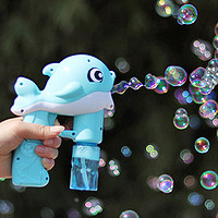 海阳之星 儿童电动海豚泡泡枪  送10包泡泡液+3节电池  蓝色