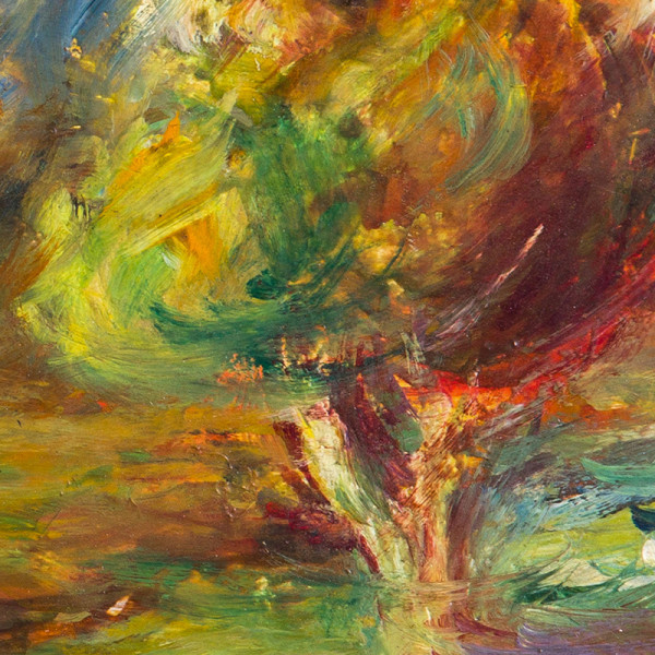 《有少女的风景》皮埃尔·奥古斯特·雷诺阿｜木板油画｜21.6 x 15.2 cm