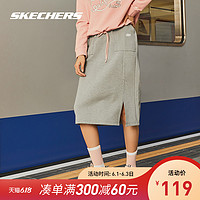 Skechers斯凯奇女子针织半身裙松紧系带休闲运动裙短裙L419W035