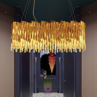 兰亭集势后现代餐厅吊灯创意不锈钢轻奢大气设计师样板间水晶灯具