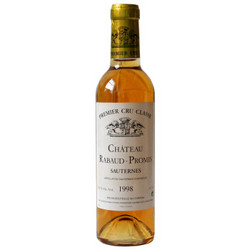 法国原瓶进口红酒 哈宝普诺酒庄酒 苏岱产区贵腐甜白葡萄酒1998年 375ml