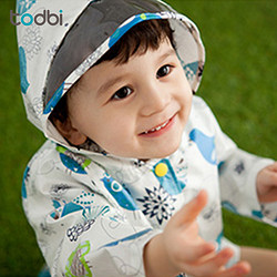 韩国原装进口todbi儿童雨衣斗篷式雨披纯棉内衬保暖幼儿园雨具 *2件