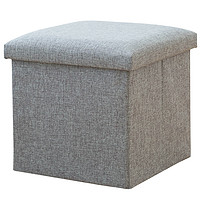 Youna 友納 多功能可折疊收納箱布藝收納凳儲物凳可坐沙發凳子儲物箱床頭柜 簡約風-灰色