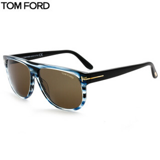 汤姆.福特 TOM FORD 中性款条纹镜框茶色镜片眼镜太阳镜 TF0375-90B 59MM