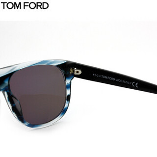 汤姆.福特 TOM FORD 中性款条纹镜框茶色镜片眼镜太阳镜 TF0375-90B 59MM