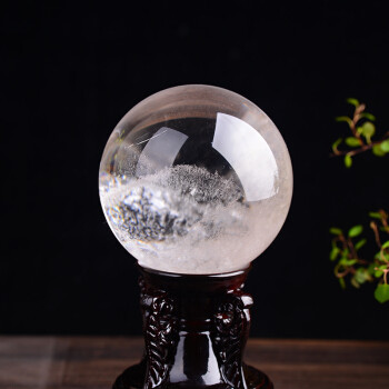 慈灵阁白水晶球摆件家居摆设风水球 白色
