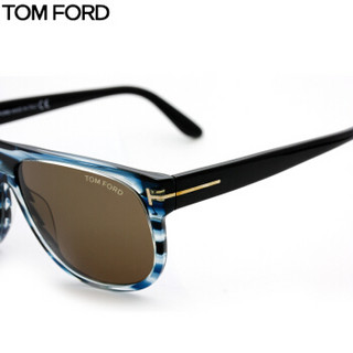 汤姆.福特 TOM FORD 中性款条纹镜框茶色镜片眼镜太阳镜 TF0375-90B 59MM