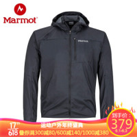 Marmot/土拨鼠春夏新款防风透气男式薄款透气皮肤衣 曜石黑 L 欧码偏大 *3件