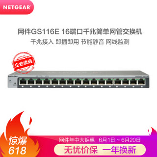 美国网件（NETGEAR）GS116E 16口全千兆简单网管交换机