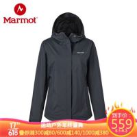 Marmot/土拨鼠春夏运动MemBrain防水透气单层冲锋衣女户外 黑色 L 欧码偏大 *2件