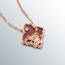 cc卡美珠宝飞向qian18k金钻石玉髓项链