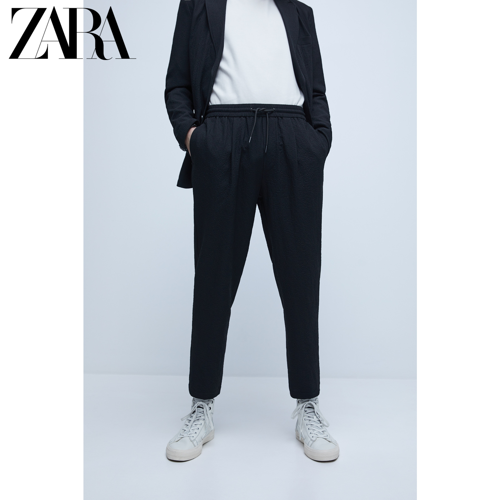 ZARA 新款 男装 夏季薄款泡泡纱套装西裤 07380650800