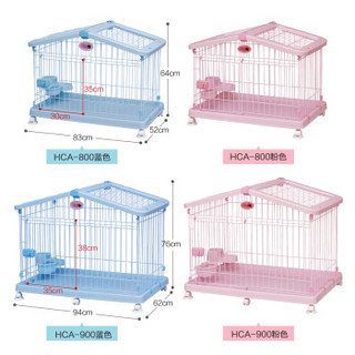 IRIS爱丽思狗笼爱丽丝狗笼子中小型犬泰迪带厕所狗狗比熊宠物室内笼子 HCA800粉色裸笼