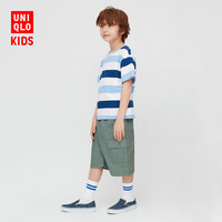 童装/男童/女童 竹节纱条纹圆领T恤(短袖) 426791 优衣库UNIQLO
