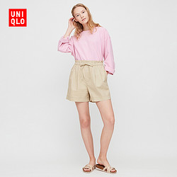 UNIQLO 优衣库 424951 女款麻棉休闲短裤