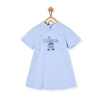 Mini Peace 太平鸟童装 女童蓝色中国风连衣裙