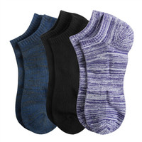 佐丹奴（Giordano） 男袜 袜子男士棉袜三对装撞色袜学生防滑短袜01156016  黑/蓝/蓝中码(170/80A)