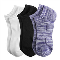 佐丹奴（Giordano） 男袜 袜子男士棉袜三对装撞色袜学生防滑短袜01156016  38白/黑/花纱蓝 中码(170/80A)