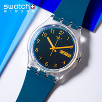 swatch 斯沃琪 原创系列 GE721 蓝色远方 中性石英手表