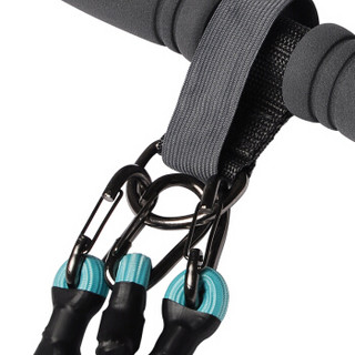 米客 拉力器仰卧起坐器脚蹬拉力器健腹器收腹机多功能锻炼运动健身器材家用 升级款水蓝色+脚环