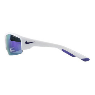 NIKE 耐克 中性款象牙白色镜框象牙白色镜腿蓝色LOGO蓝紫色反光膜镜片板材眼镜 太阳镜 EV895 105